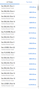 Ticketmaster Dynamic Pricing for Boston 2023 show